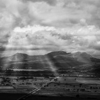 Across Morfa Harlech to Snowdonia from Harlech Castle