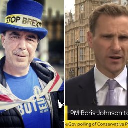 watch-welsh-protestor-steve-bray-blasts-benny-hill-theme-over-westminster-after-hugh-grant-request
